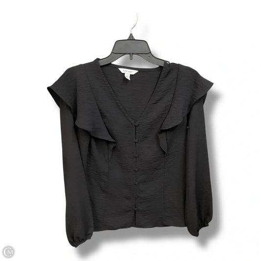 Blouse Long Sleeve By Nine West Apparel In Black, Size: Xs
