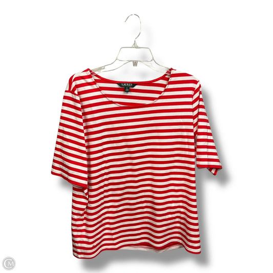 Top Short Sleeve Basic By Lauren By Ralph Lauren In Striped Pattern, Size: 2x