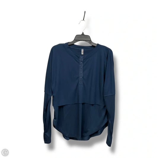Athletic Top Long Sleeve Collar By Free People In Navy, Size: Xs