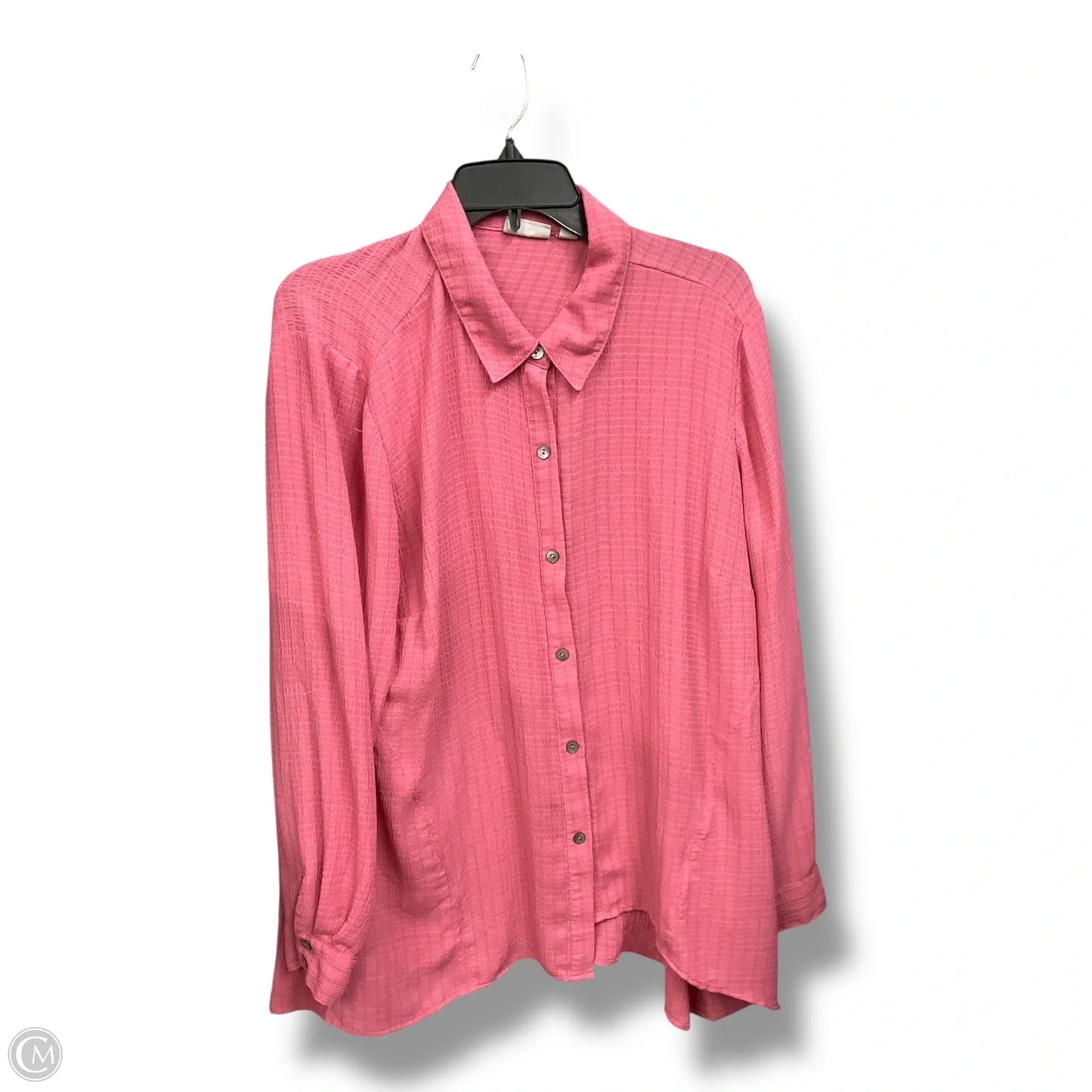 Top Long Sleeve By Logo In Pink, Size: L