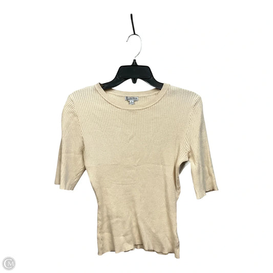 Top Short Sleeve Basic By Ophelia Roe In Cream, Size: 2x