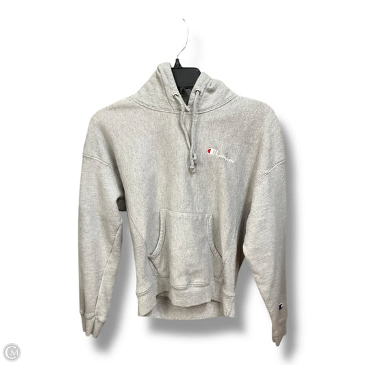 Sweatshirt Hoodie By Champion In Grey, Size: S