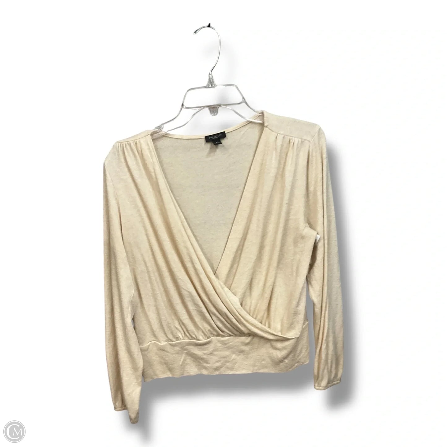 Top Long Sleeve By Ann Taylor In Tan, Size: M