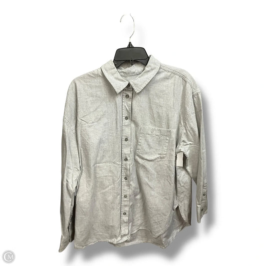 Blouse Long Sleeve By Universal Thread In Grey, Size: L