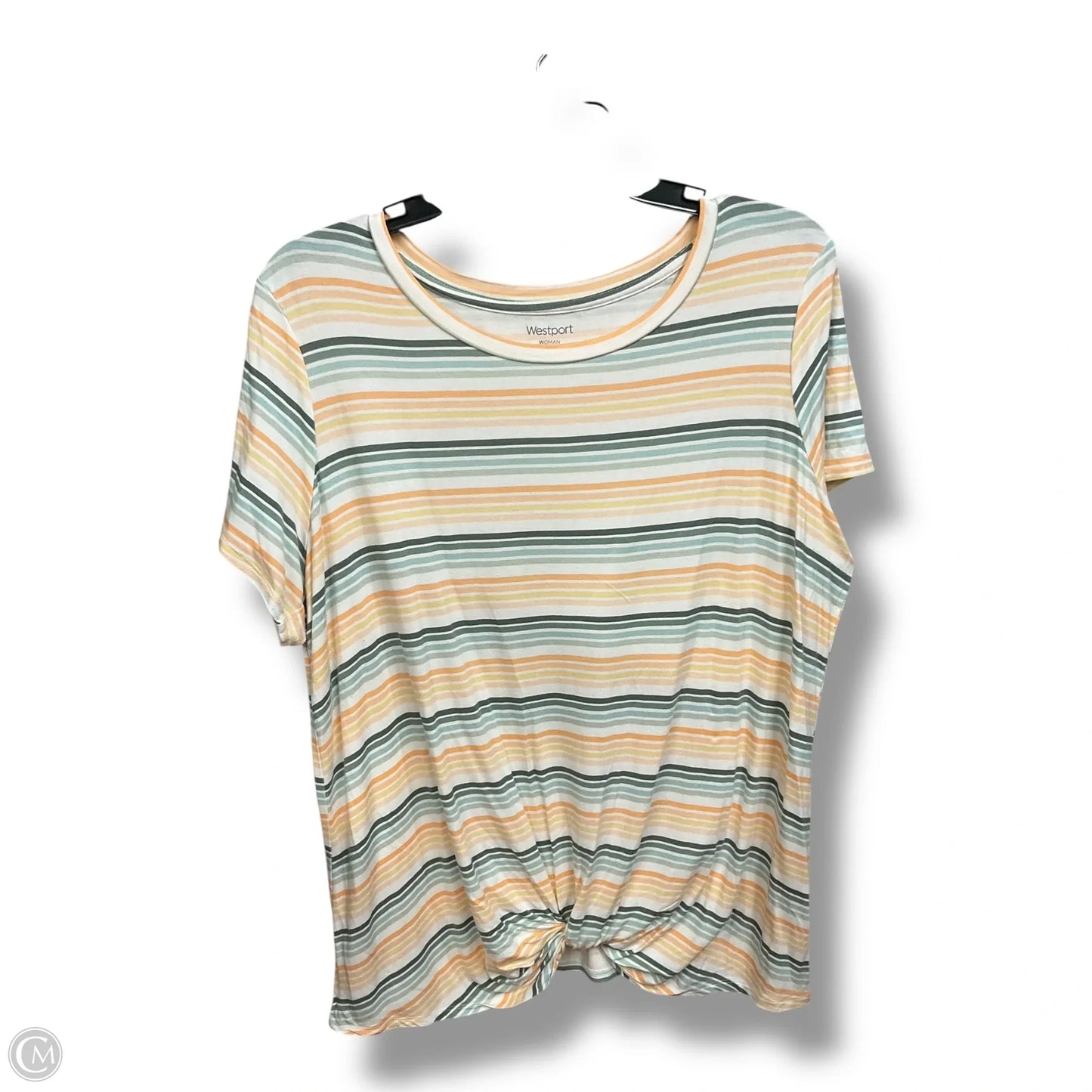 Top Short Sleeve By Westport In Striped Pattern, Size: 1x