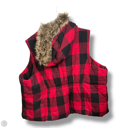 Vest Puffer & Quilted By Maurices In Plaid Pattern, Size: 4x
