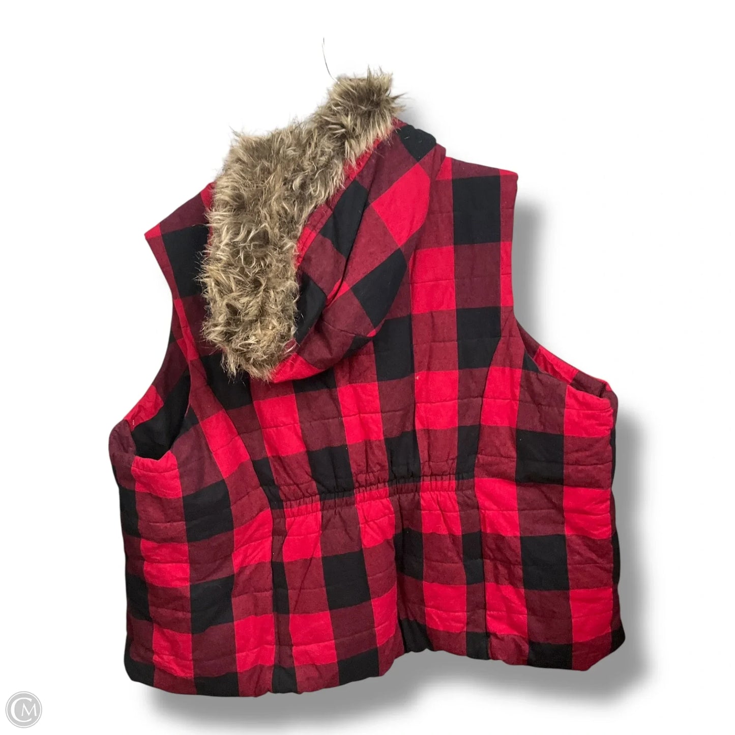 Vest Puffer & Quilted By Maurices In Plaid Pattern, Size: 4x