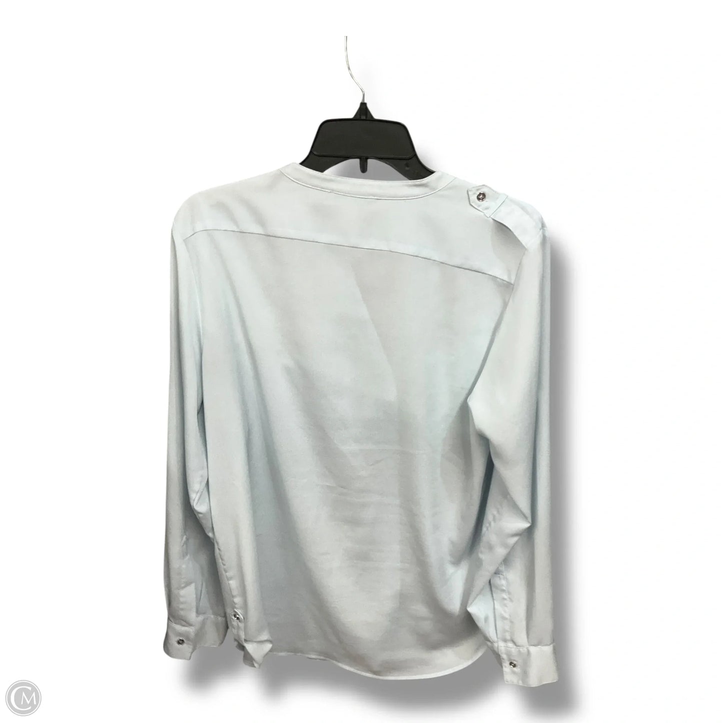 Blouse Long Sleeve By Calvin Klein In Blue, Size: L