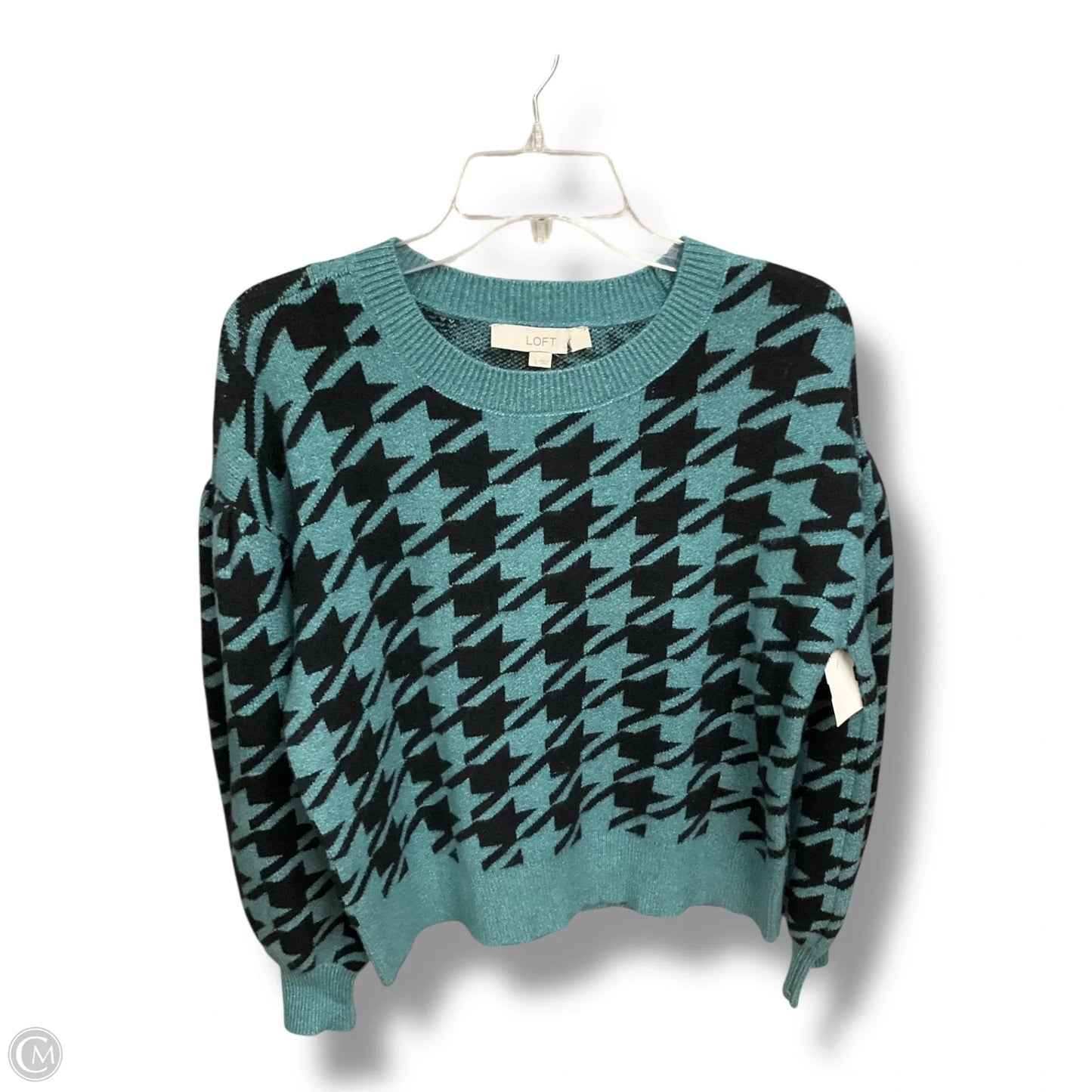 Sweatshirt Collar By Loft In Black & Green, Size: S
