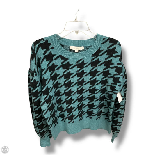 Sweatshirt Collar By Loft In Black & Green, Size: S