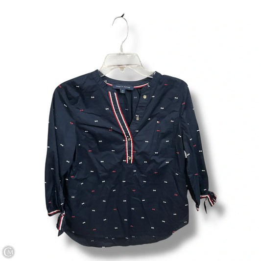Blouse 3/4 Sleeve By Tommy Hilfiger In Blue, Size: Sp