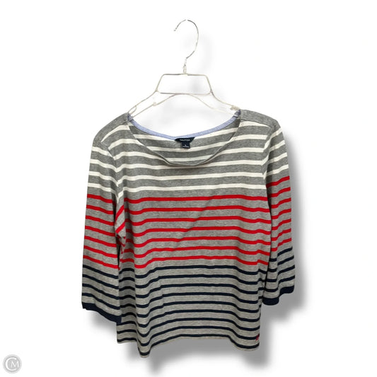 Top 3/4 Sleeve By Nautica In Striped Pattern, Size: L