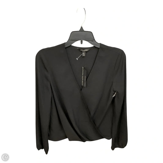 Blouse Long Sleeve By Banana Republic In Black, Size: Xs