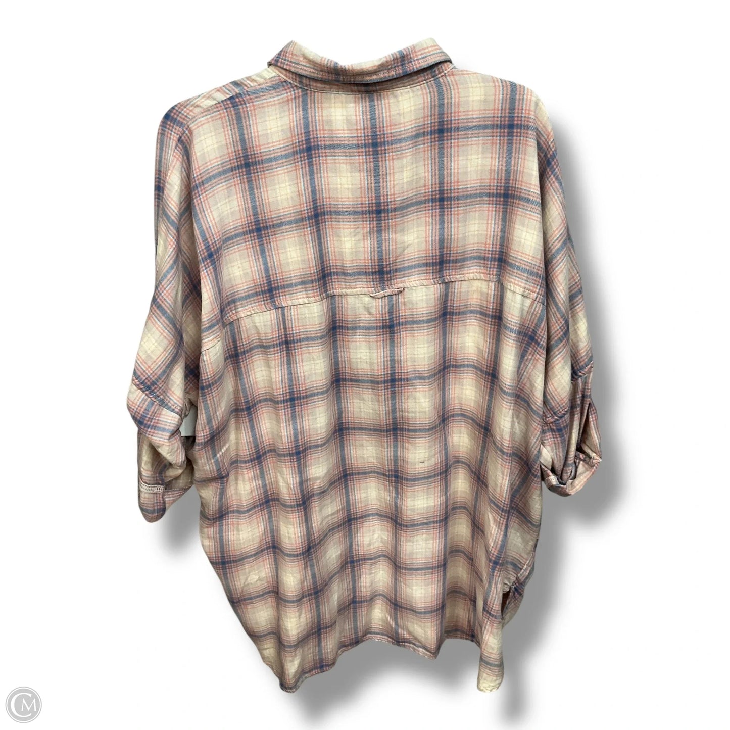 Top Long Sleeve By American Eagle In Plaid Pattern, Size: S