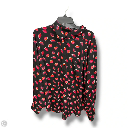 Blouse Long Sleeve By Torrid In Black & Red, Size: 3x