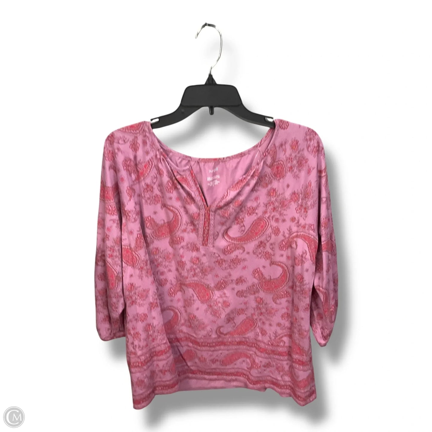 Top Long Sleeve By Pure Jill In Paisley Print, Size: Xl
