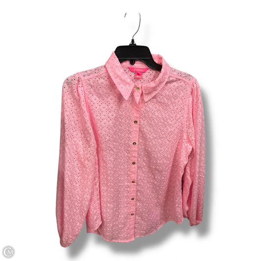 Blouse Designer By Lilly Pulitzer In Pink, Size: L