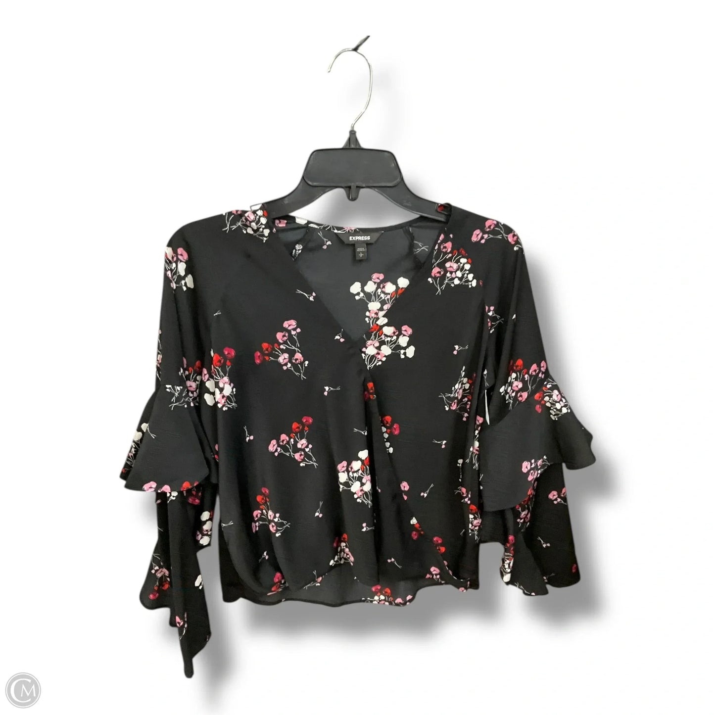 Blouse Long Sleeve By Express In Floral Print, Size: S