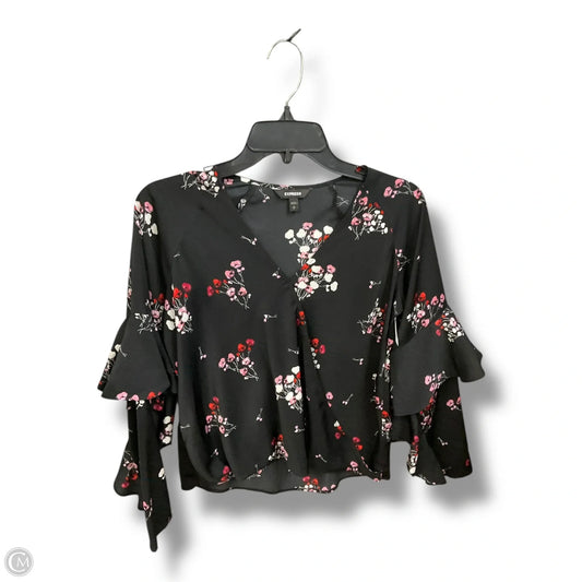 Blouse Long Sleeve By Express In Floral Print, Size: S