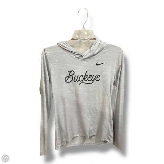 Athletic Top Long Sleeve Hoodie By Nike Apparel In Grey, Size: M