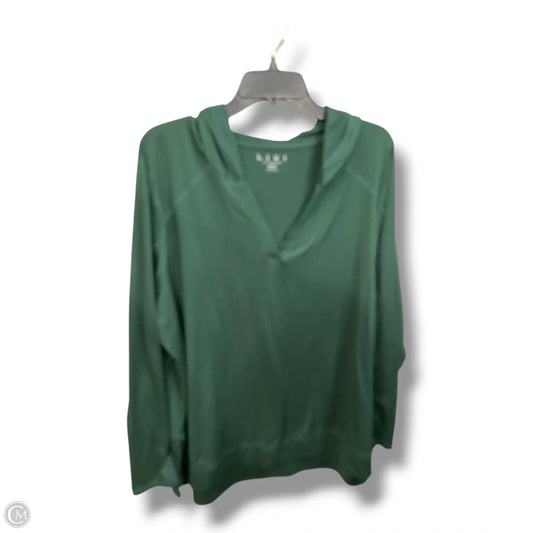 Athletic Top Long Sleeve Hoodie By Livi Active In Green, Size: 2x