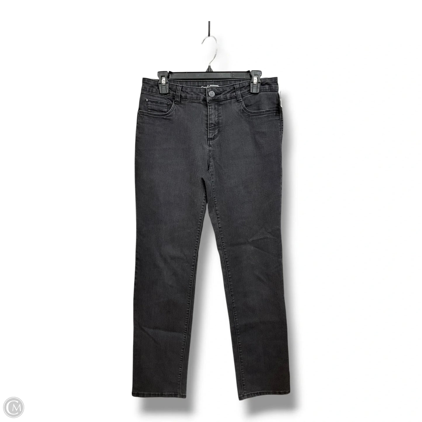 Jeans Straight By Croft And Barrow In Black Denim, Size: 6