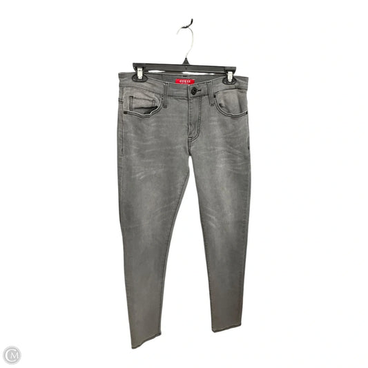 Jeans Skinny By Guess In Grey Denim, Size: 10
