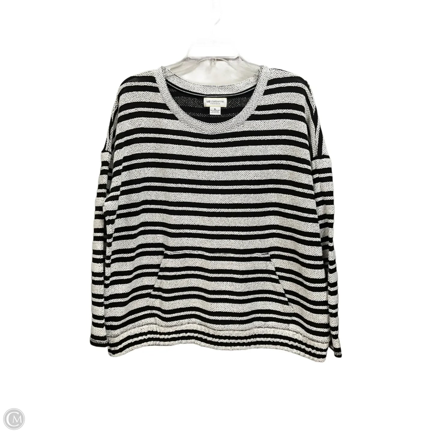 Top Long Sleeve By Liz Claiborne In Striped Pattern, Size: Xl