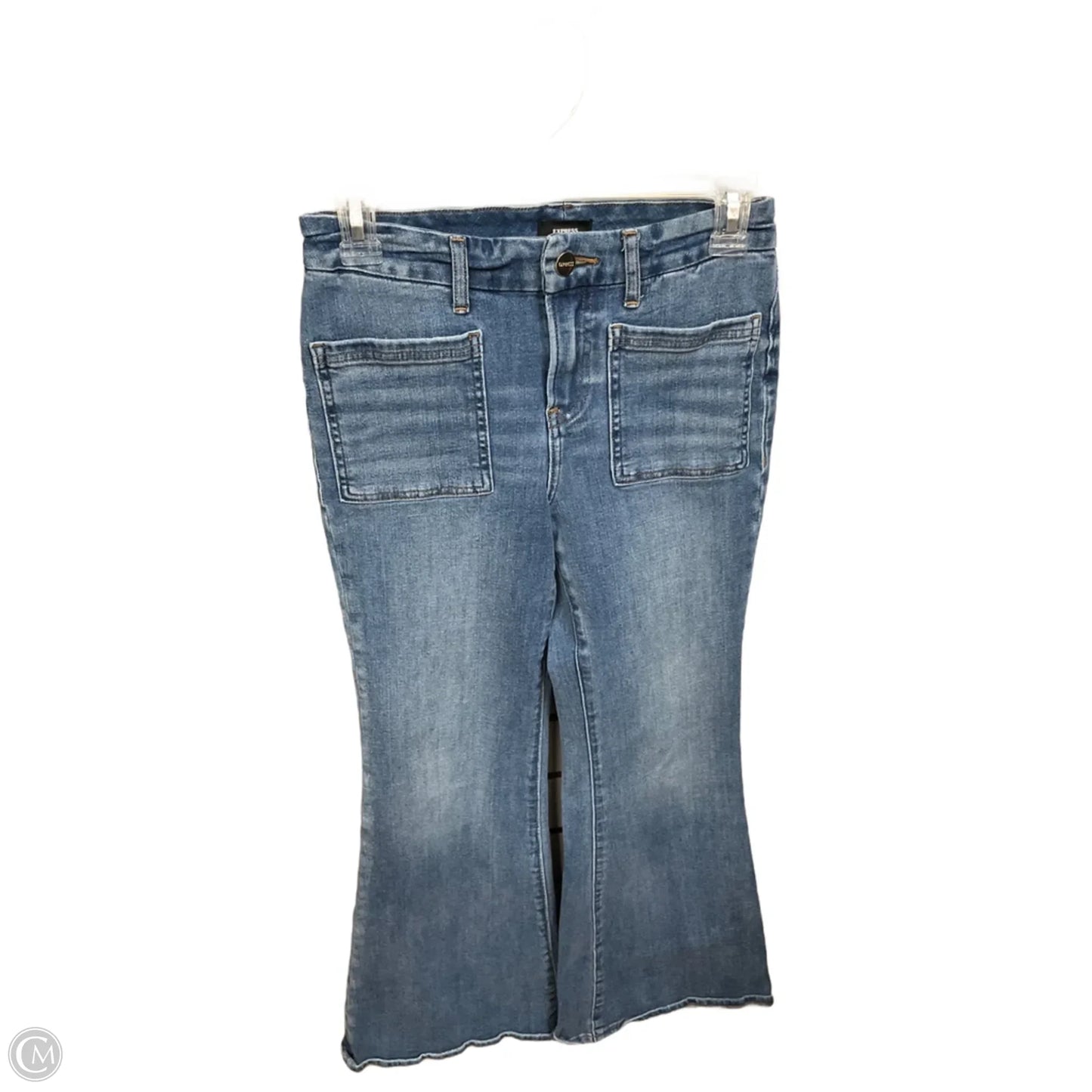 Jeans Flared By Express In Blue Denim, Size: S