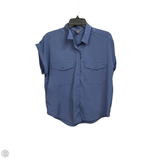Blouse Short Sleeve By Eddie Bauer In Blue, Size: S