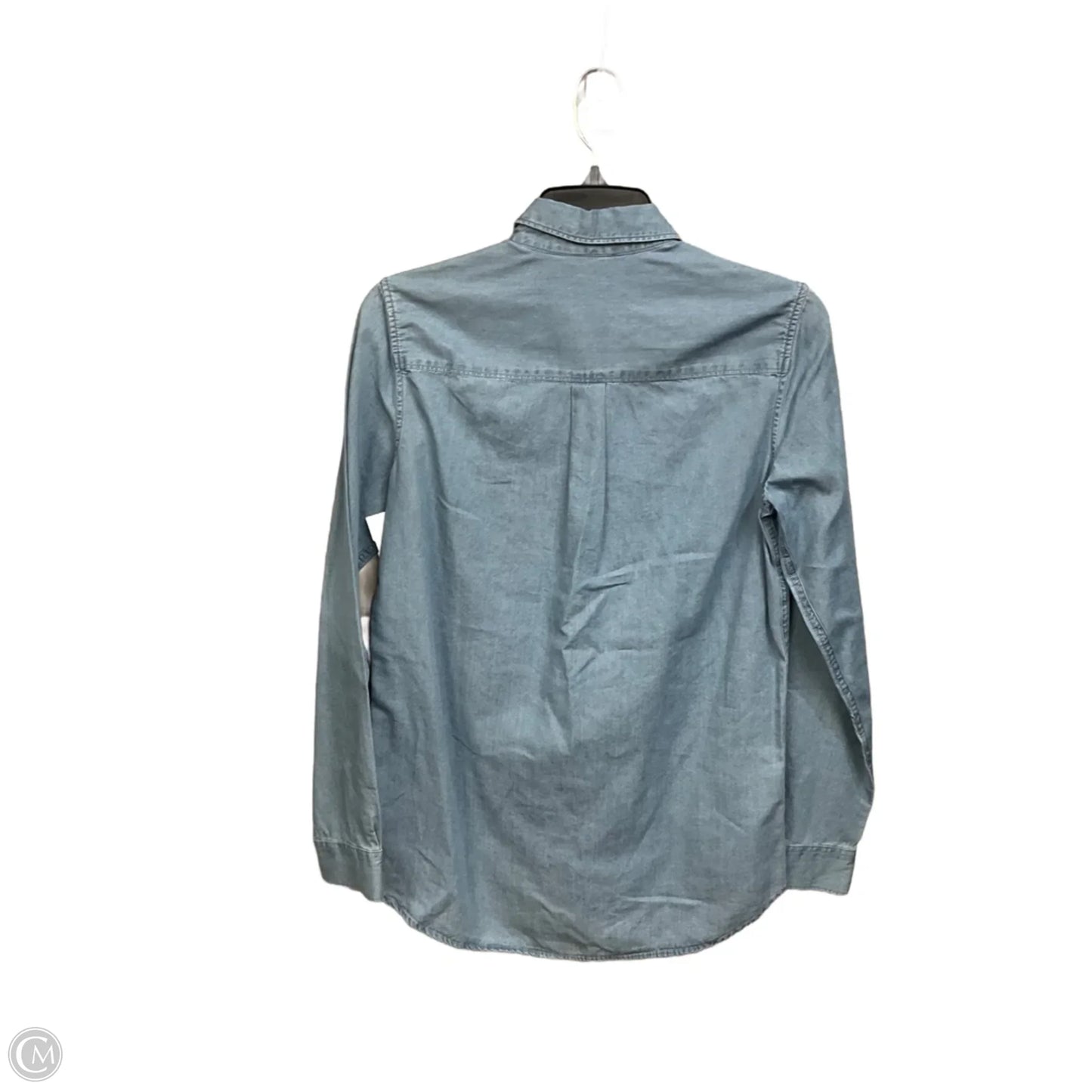 Blouse Long Sleeve By Eddie Bauer In Blue, Size: Xs