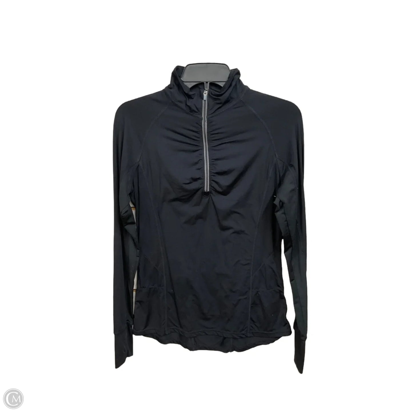 Athletic Top Long Sleeve Collar By Tangerine In Black, Size: S
