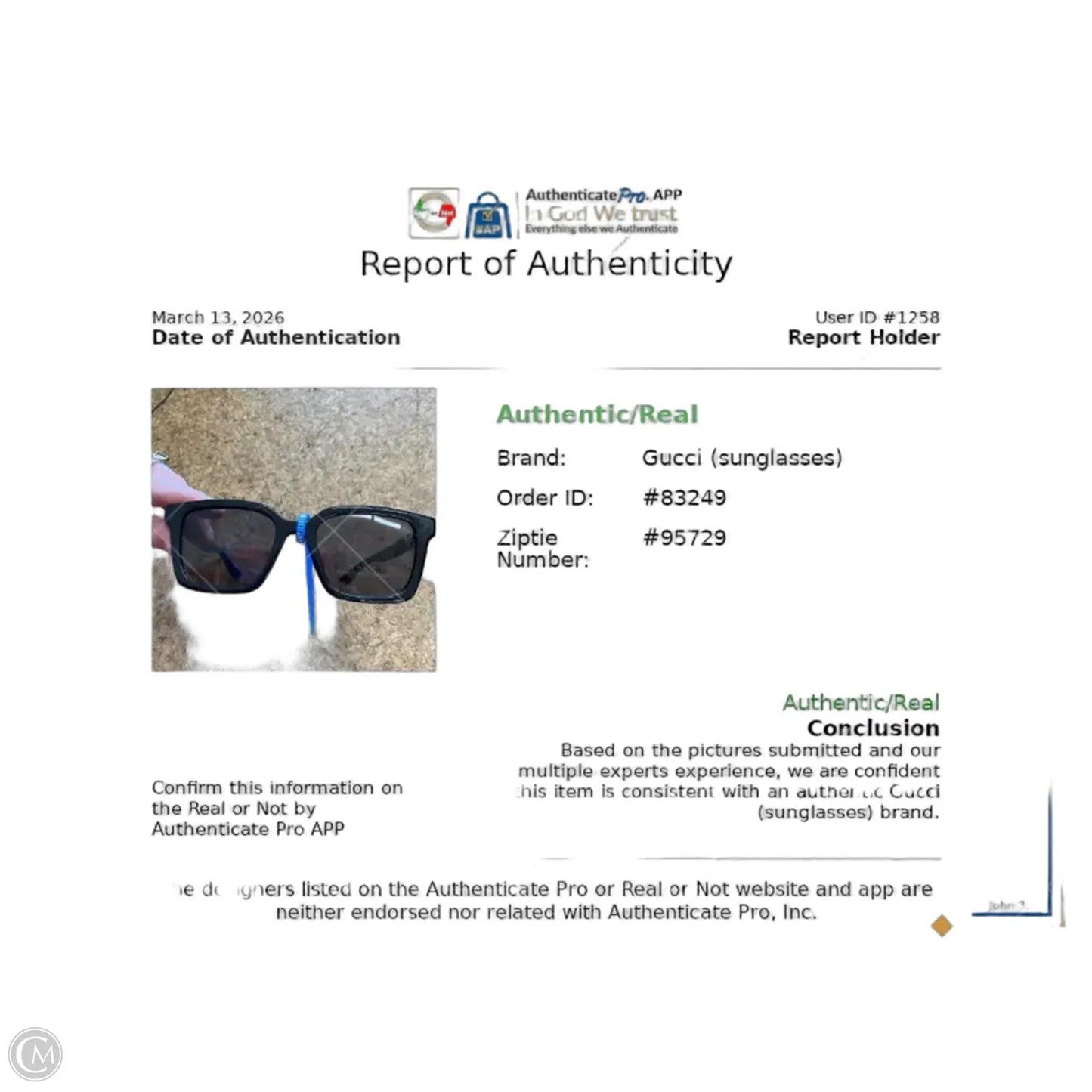 Sunglasses Luxury Designer By Gucci