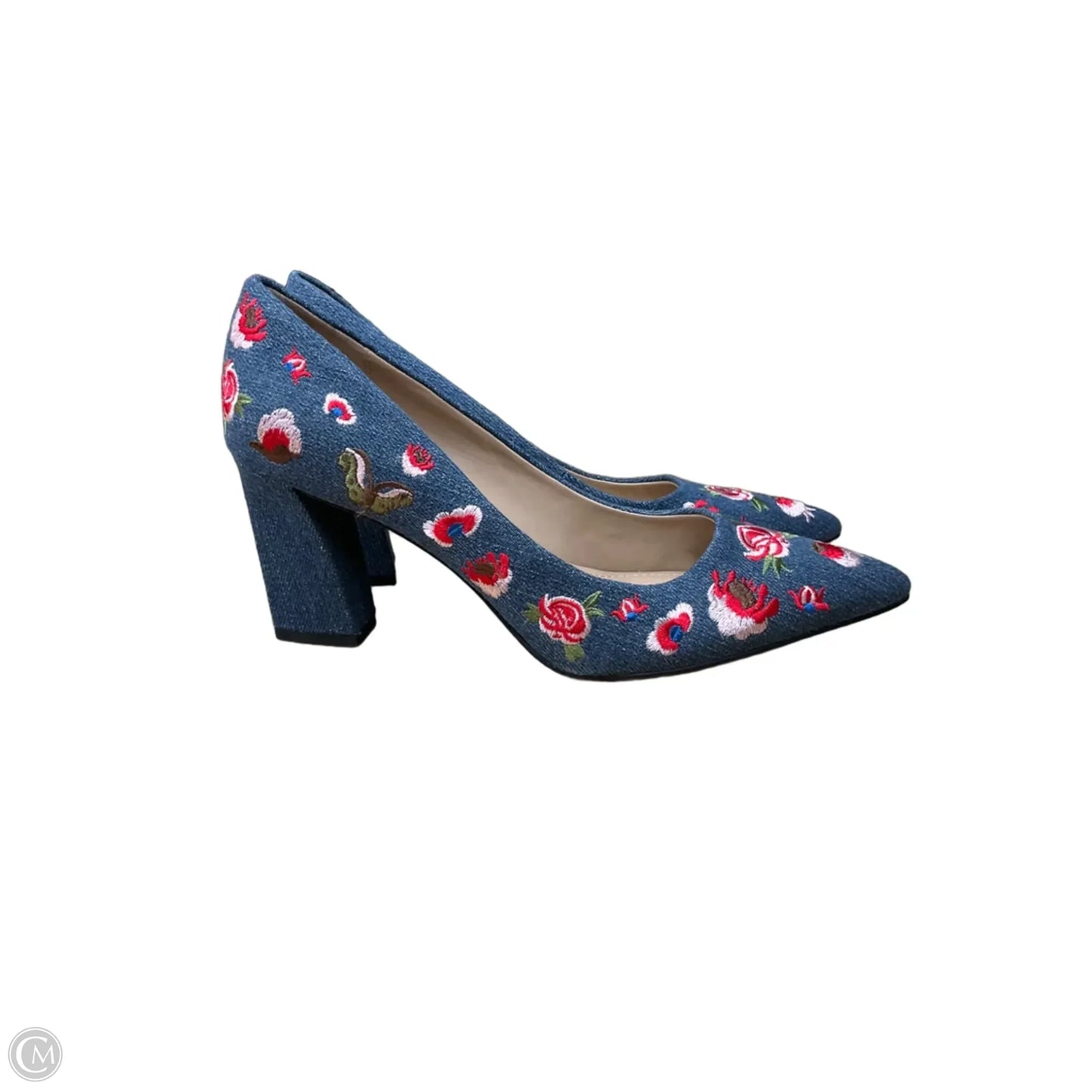 Shoes Heels Block By Clothes Mentor In Floral Print, Size: 8