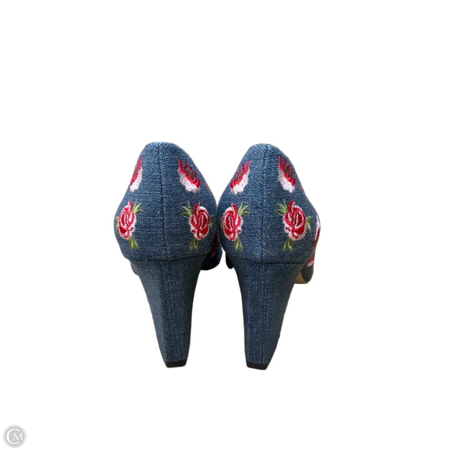 Shoes Heels Block By Clothes Mentor In Floral Print, Size: 8