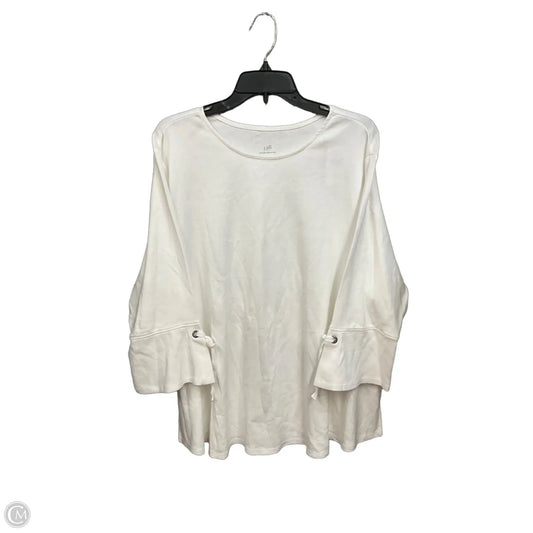 Top Long Sleeve Basic By J. Jill In White, Size: 3x