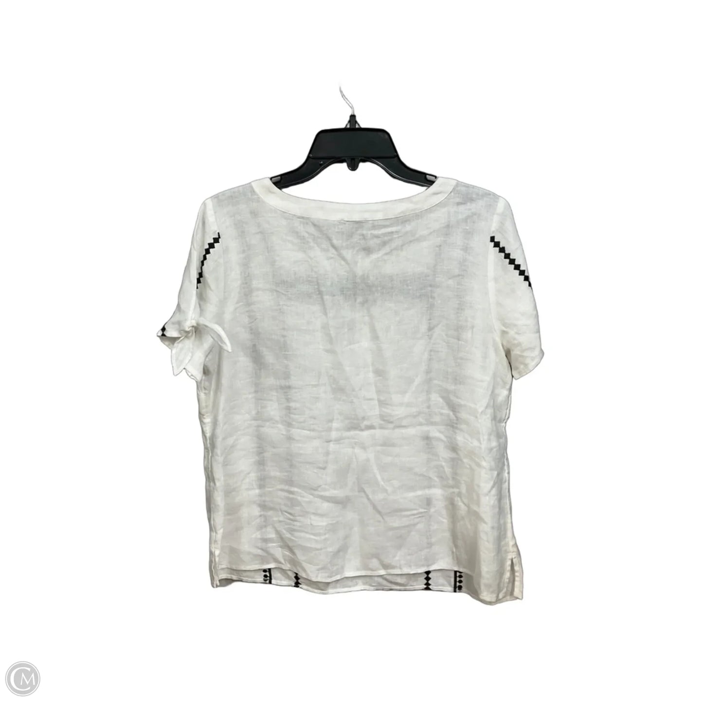 Top Short Sleeve By Talbots In Black & White, Size: Lp