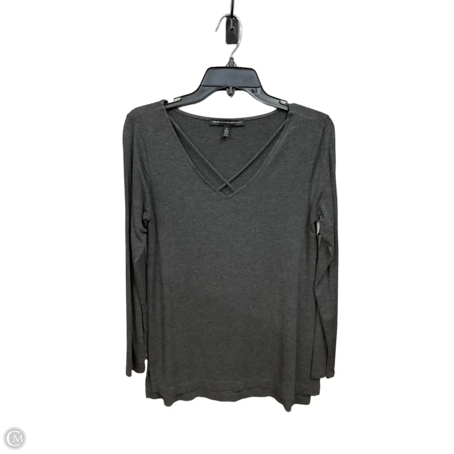 Top Long Sleeve Basic By White House Black Market In Grey, Size: S