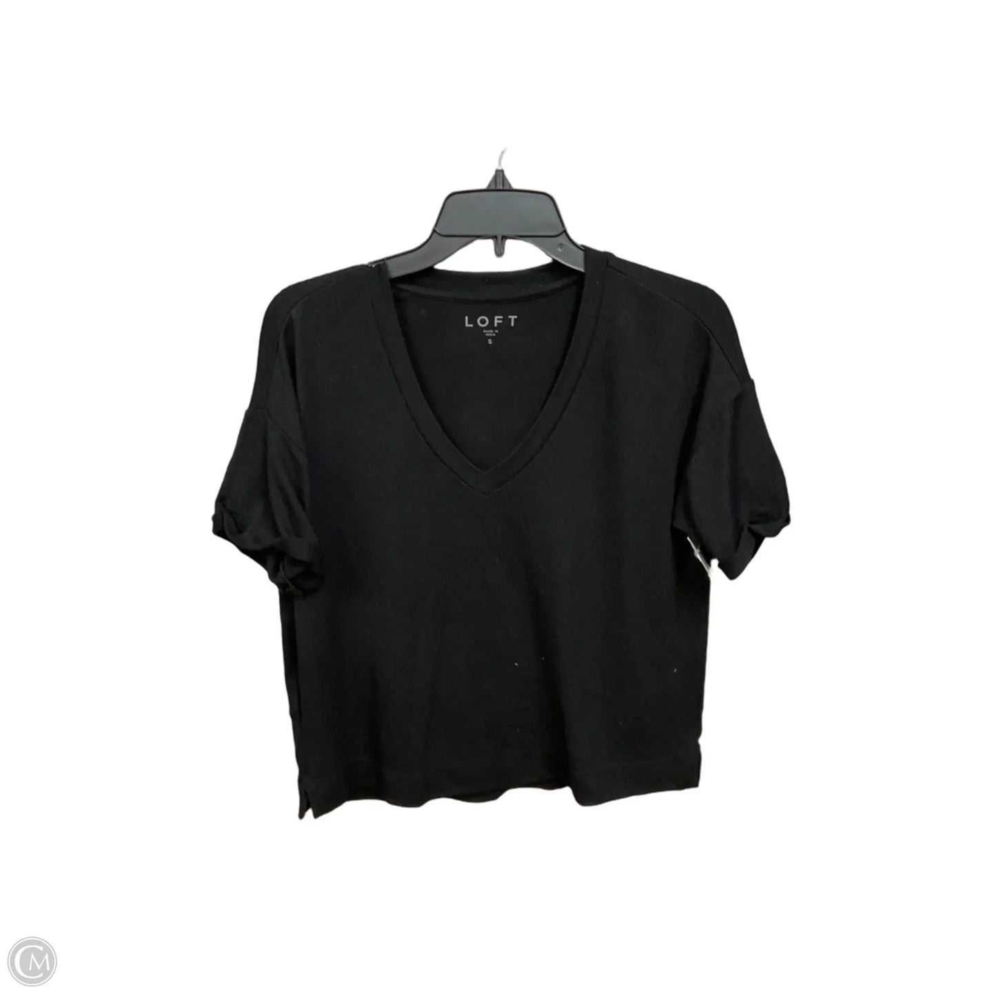Top Short Sleeve Basic By Loft In Black, Size: S