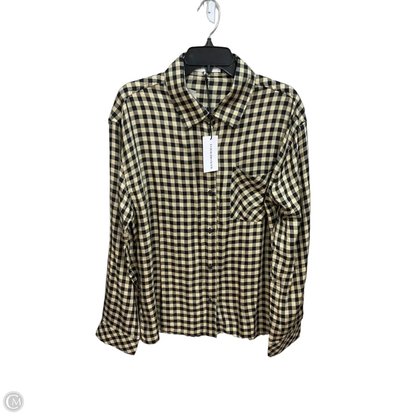 Blouse Long Sleeve By Cmc In Plaid Pattern, Size: S