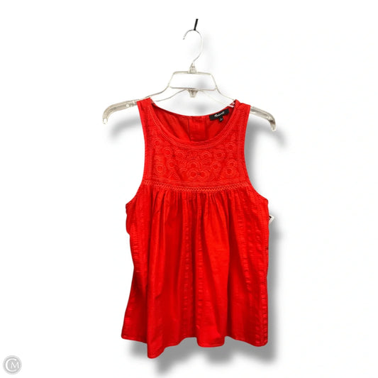 Top Sleeveless By Madewell In Red, Size: S