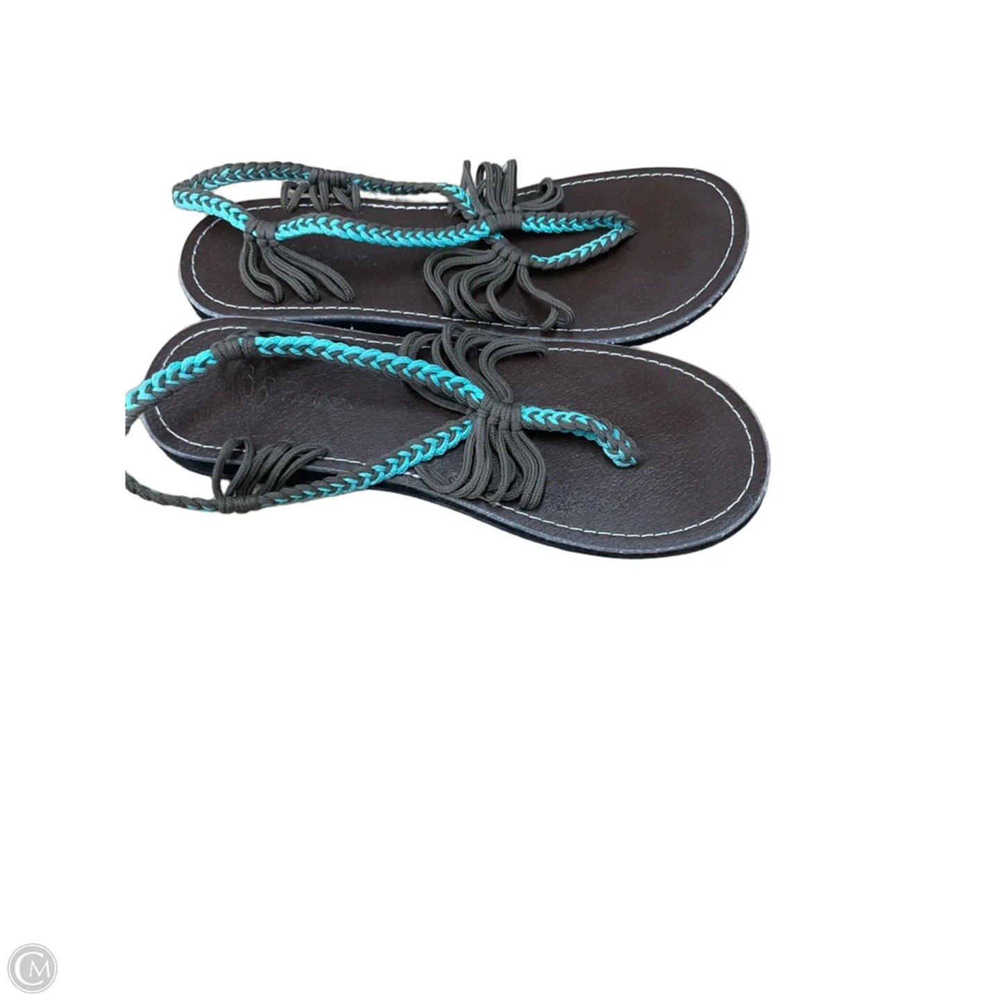 Sandals Flats By Cmb In Brown & Green, Size: 9