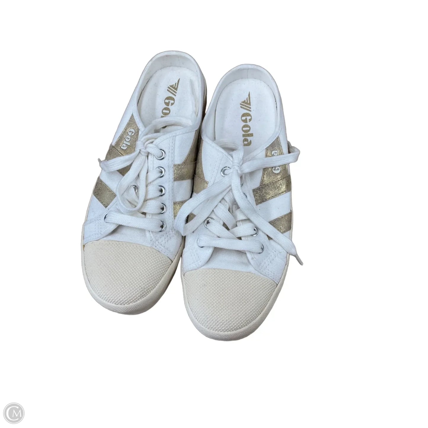 Shoes Sneakers By Cmb In Gold & White, Size: 7