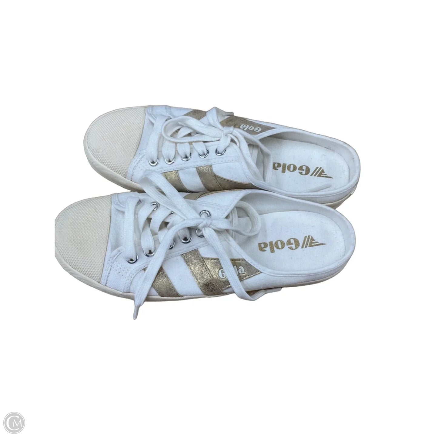 Shoes Sneakers By Cmb In Gold & White, Size: 7