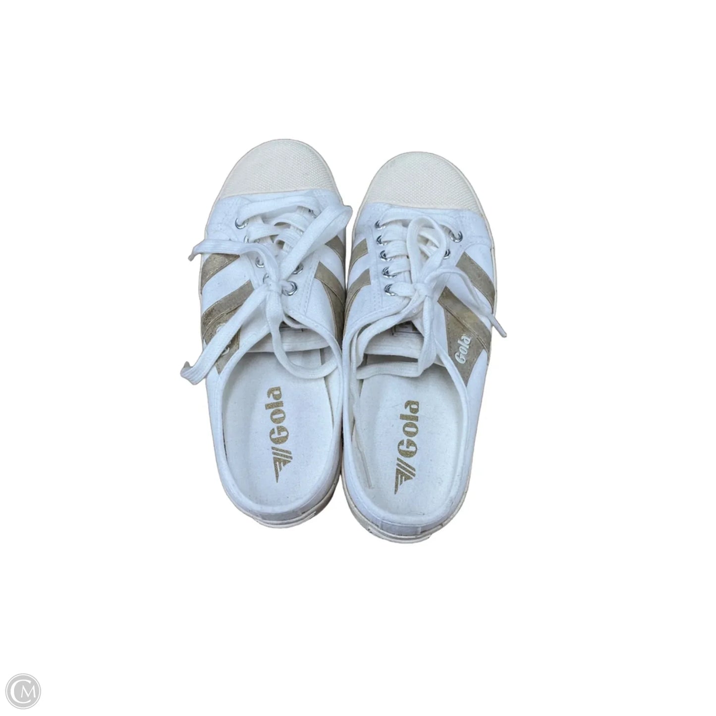 Shoes Sneakers By Cmb In Gold & White, Size: 7