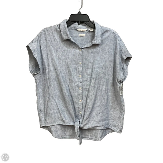 Top Short Sleeve By Weatherproof In Striped Pattern, Size: L