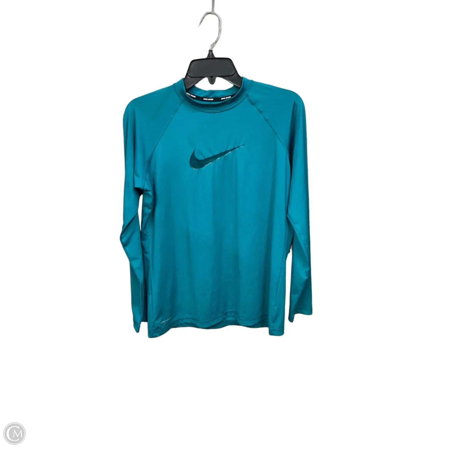Athletic Top Long Sleeve Crewneck By Nike Apparel In Teal, Size: L