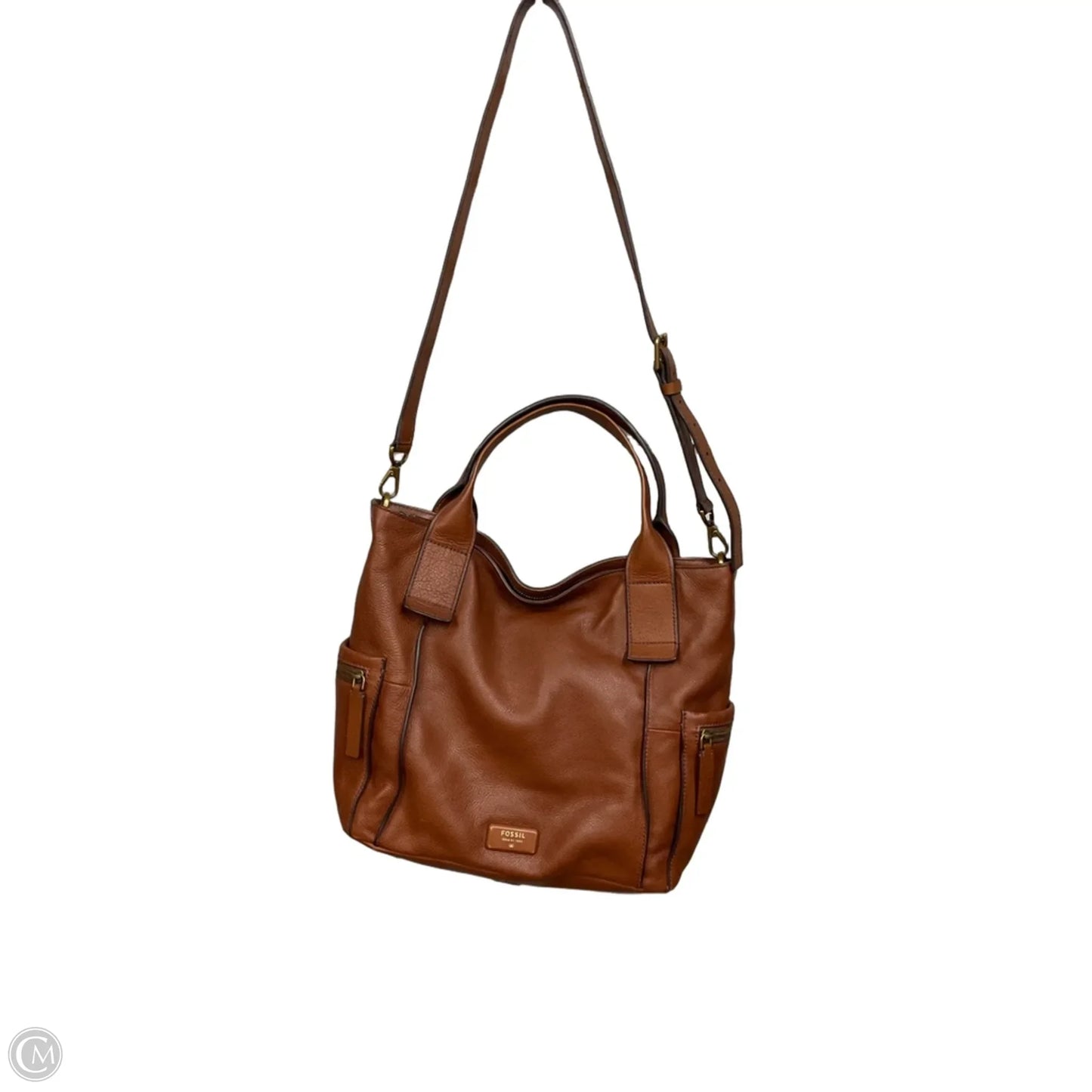 Crossbody Leather By Fossil, Size: Large