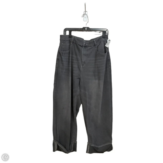 Jeans Wide Leg By Halara In Black Denim, Size: Xl
