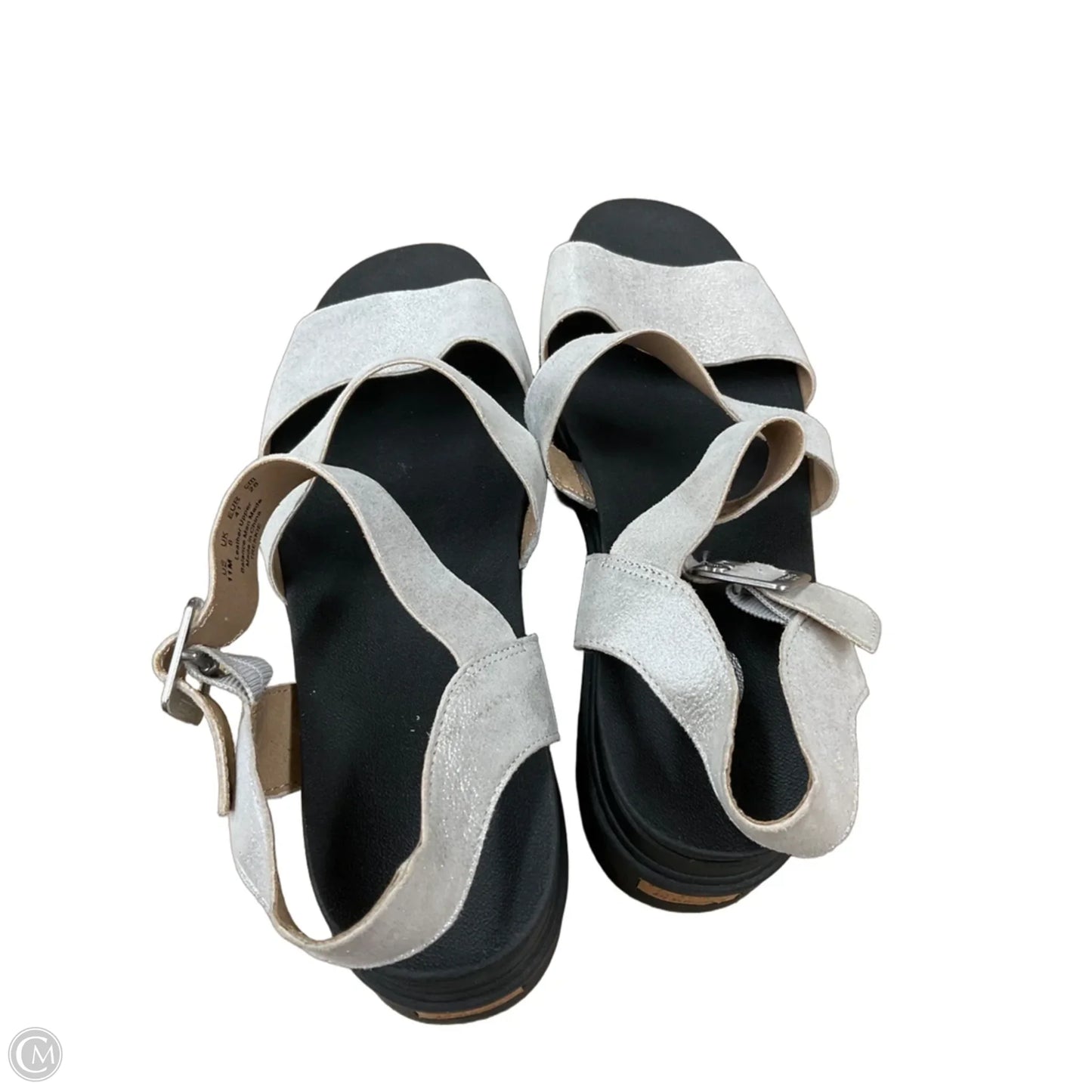 Sandals Heels Platform By Dr Scholls In Black & Silver, Size: 11